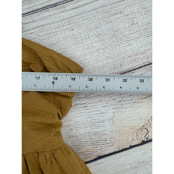 Maeve Anthropologie High Low Strapless Midi Dress Women's XL Gold BOHO NEW - Picture 10 of 13